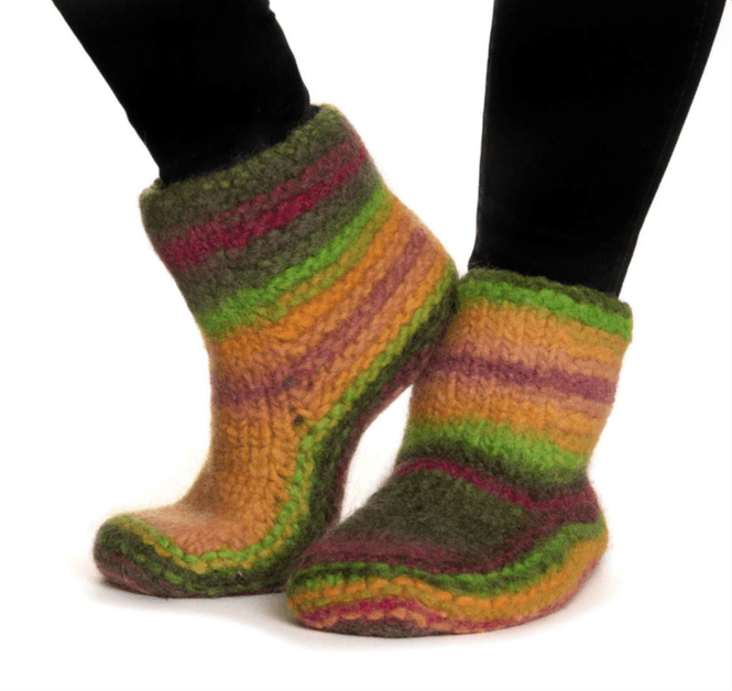 Hovedbilde Tova tøfler i Viking Naturgarn | Strikkepakke