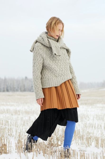 Hovedbilde Florens flettegenser i Fivel | Strikkepakke