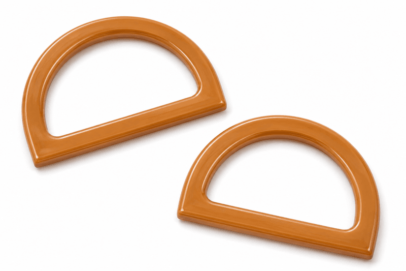 Veskehåndtak D-formet Lys brun – 12 x 8,5 cm