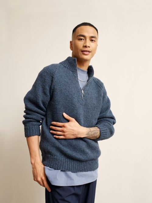 Hovedbilde Olle glidelåsgenser i Rauma Vams | Strikkepakke