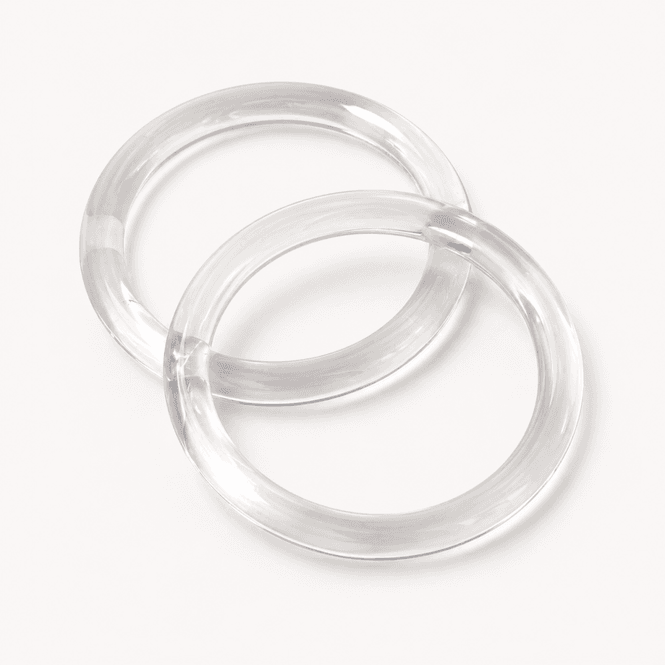 Hovedbilde Runde veskehåndtak | Klar transparent - 11 cm