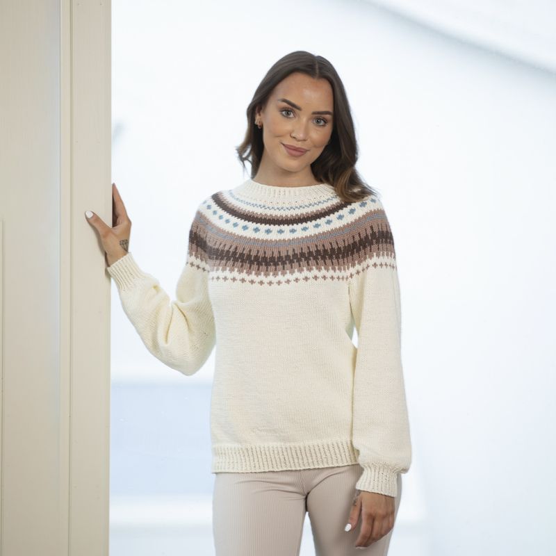 Sunset-genser (naturhvit) | Strikkepakke