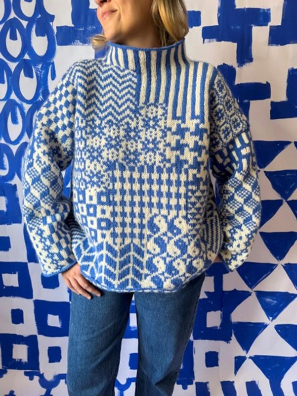 Nordic Mix Sweater i Fivel | Strikkepakke
