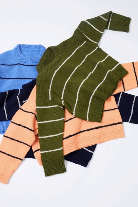 Uni stripegenser i Rauma Fivel(kort modell) | Strikkepakke